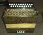 VINTAGE HOHNER 'POKERWORK' D/G MELODEON with CASE. GERMANY.